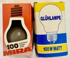 2x MIR Glühlampe Glühbirne 100W matt | Warmweiß E27