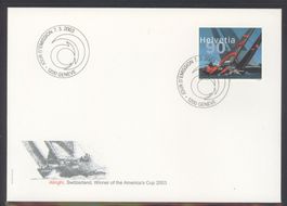 2003, FDC, Sondermarke Allinghi, Winner of the America's Cup