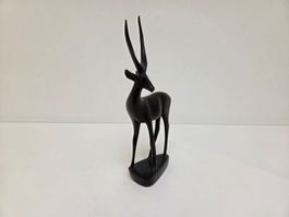 Vintage geschnitzte Holz Antilope Skulptur