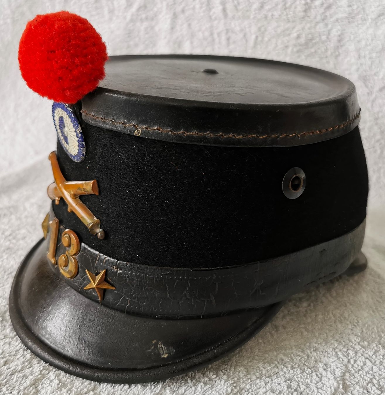 Schweizer Armee Uniformi: Tschako Ordonnanz, 1898 – Usato da Eschenbach LU venduto da Holiday1 1