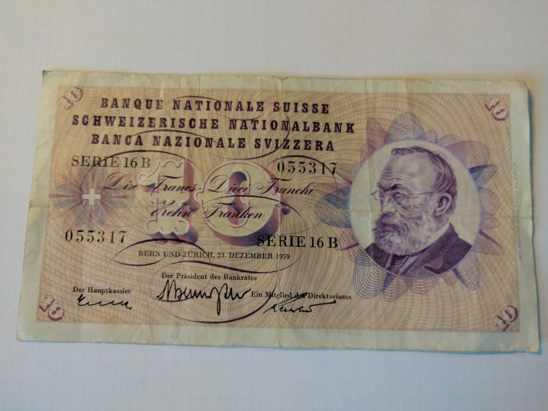 Banconote: Historische 10 Franken Note – Usato da Seengen venduto da Charlie67