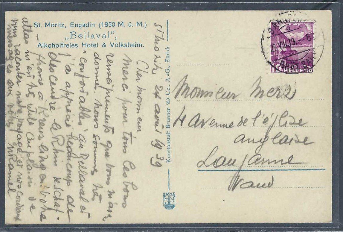 Cartes postales: St. Moritz. Bellaval. – D'occasion à Horw par SwissSteamMemories 1
