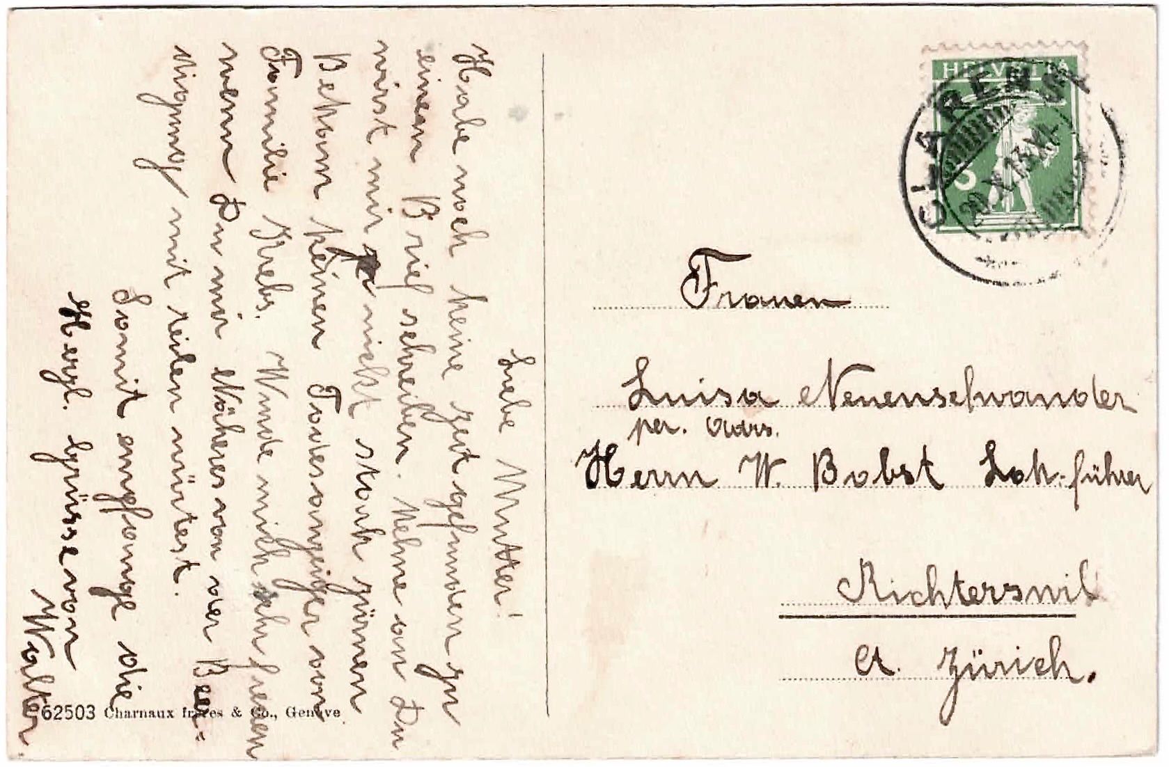 Cartoline postali: Lac Léman ca. 1910 (GE) – Usato da Oberdorf BL venduto da Hopfehuepfer 2