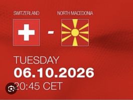 Schweiz Nordmazedonien 2x Tickets A2