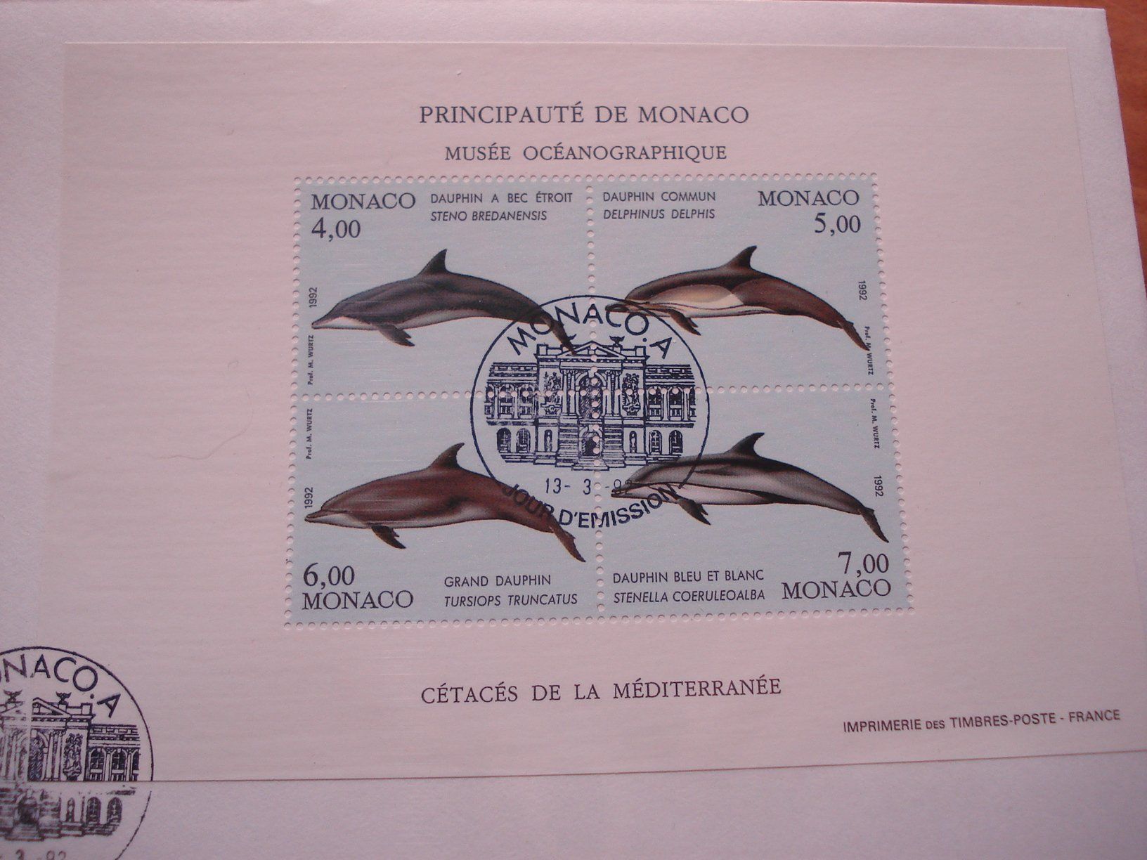 Tutti i francobolli: FDC-Grossbrief Monaco 1992, Block MuseeOceanographique,Fisch – Usato da Niederwil AG venduto da morostahu 1