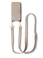 iPhone Leder Hülle Beige mit Riemen