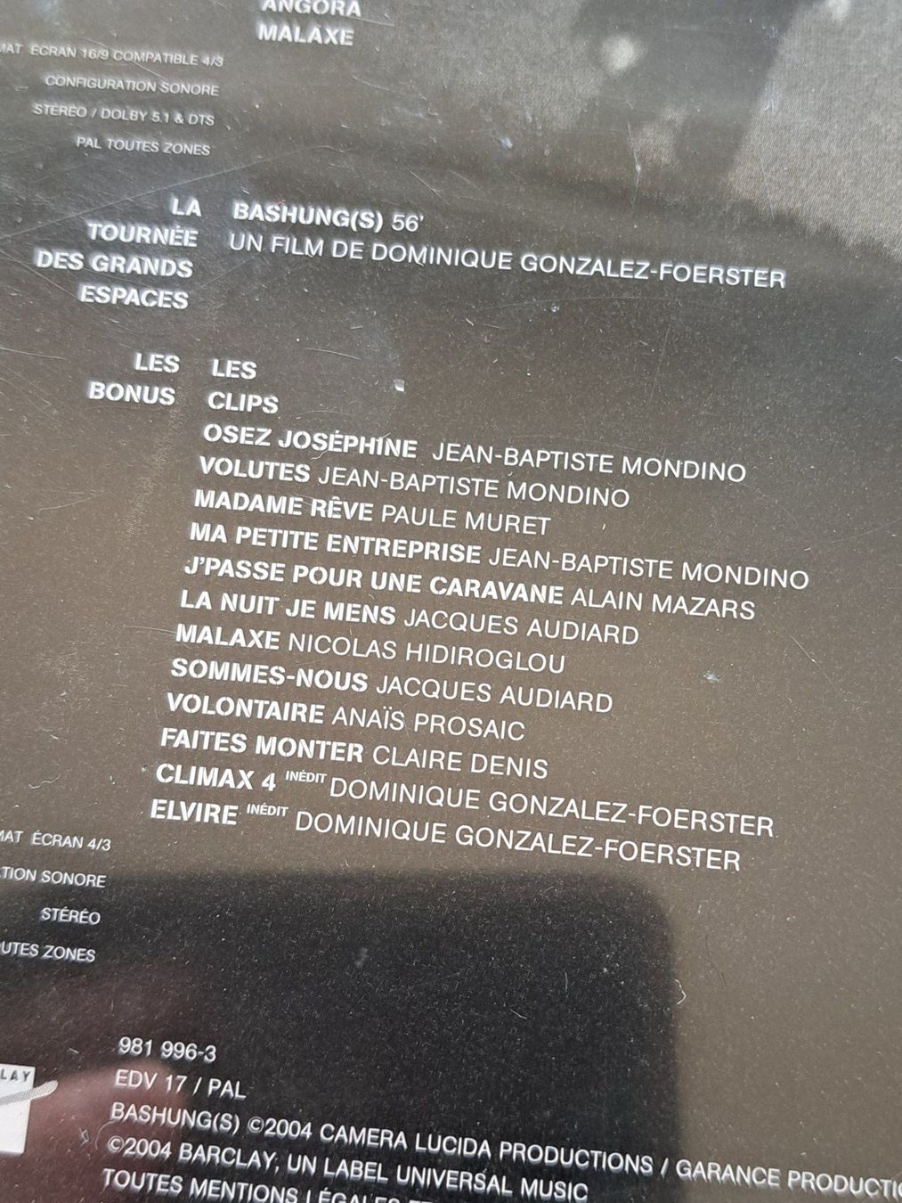 Alle DVDs: DVD Bashung - La tournée des grands espaces – Gebraucht aus Pully von bro_n52j 3