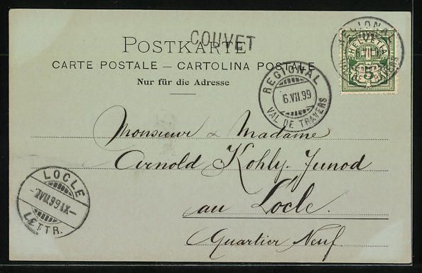 Cartoline postali: Mondschein-AK Couvet, Strassenpartie mit – Usato da Berlin venduto da bartko-reher 1