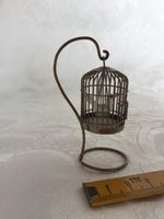 Puppenstuben Vogelkäfig mit Ständer 1:12