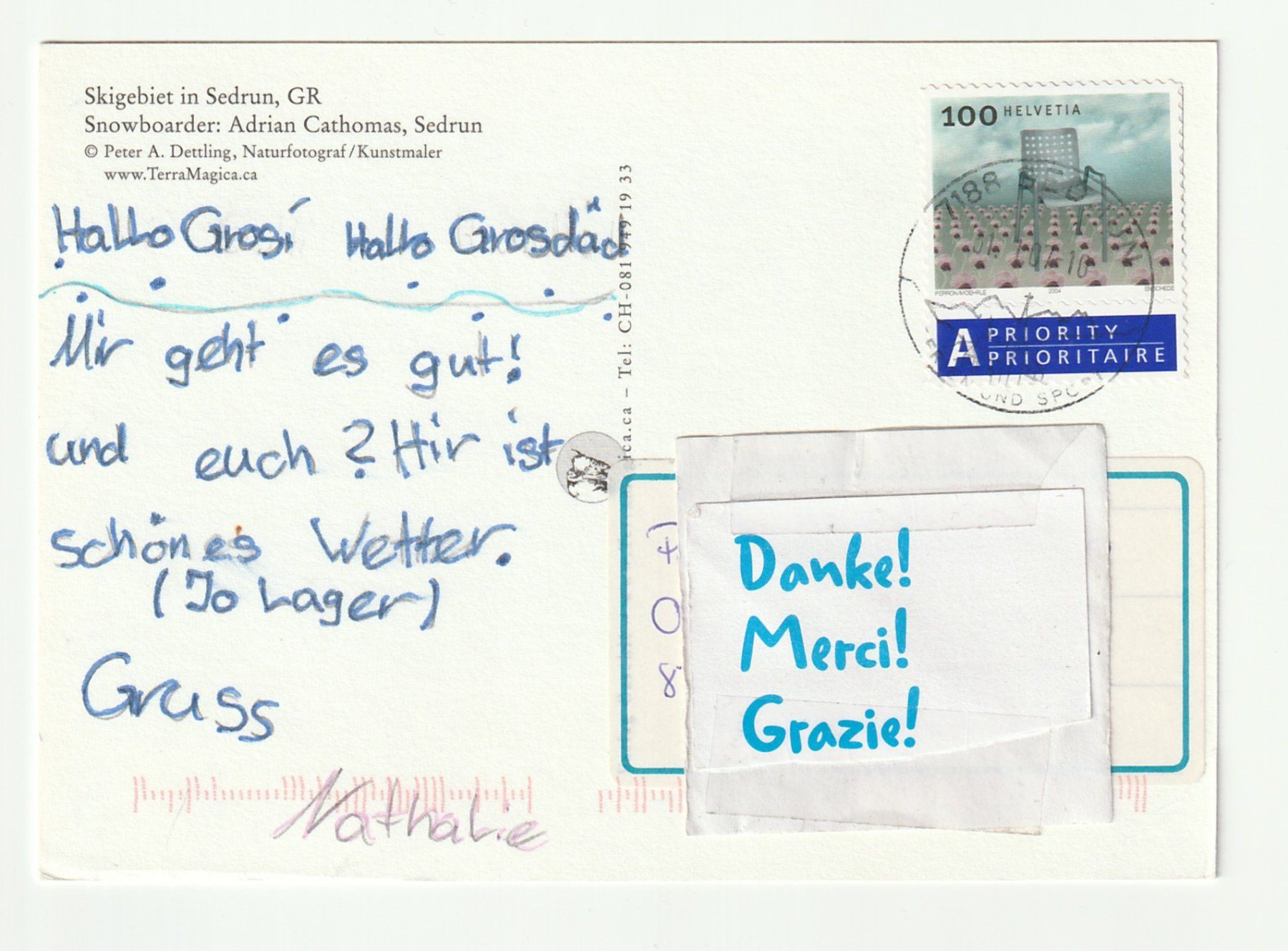 Cartoline postali: 2007, Sedrun, Snowboard Postkarte, Graubünden – Usato da St. Gallen venduto da Ricardo_Deals 1