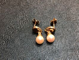 Ohrstecker mit Perlen aus 18 Karat Gelbgold Au 750