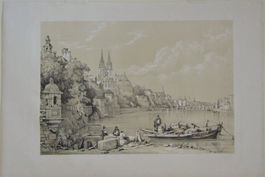 Basel Ton-Lithographie von Prout um 1840