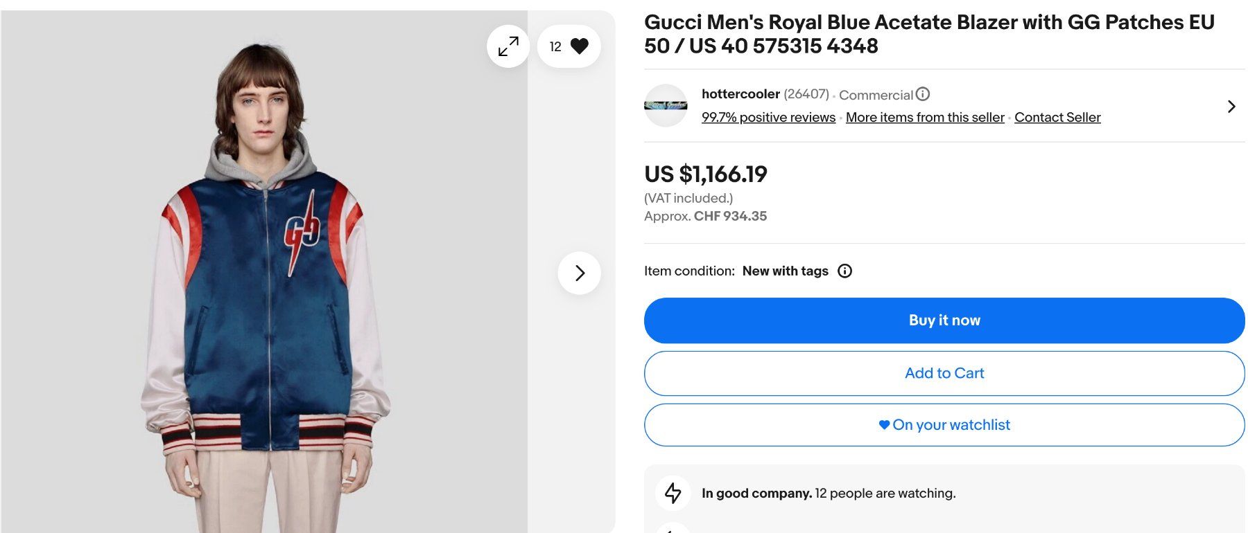 Gucci Giacche: GUCC GG Seide VARSITY Polyester Oversize JACKET L ORIGINAL – Usato da Kreuzlingen venduto da Selliton 2