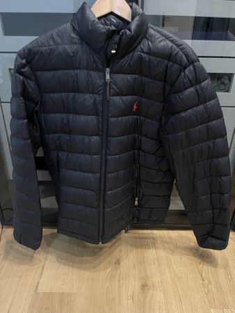 Ralph Lauren Men's Black Down Puffer Jacket, Size M.