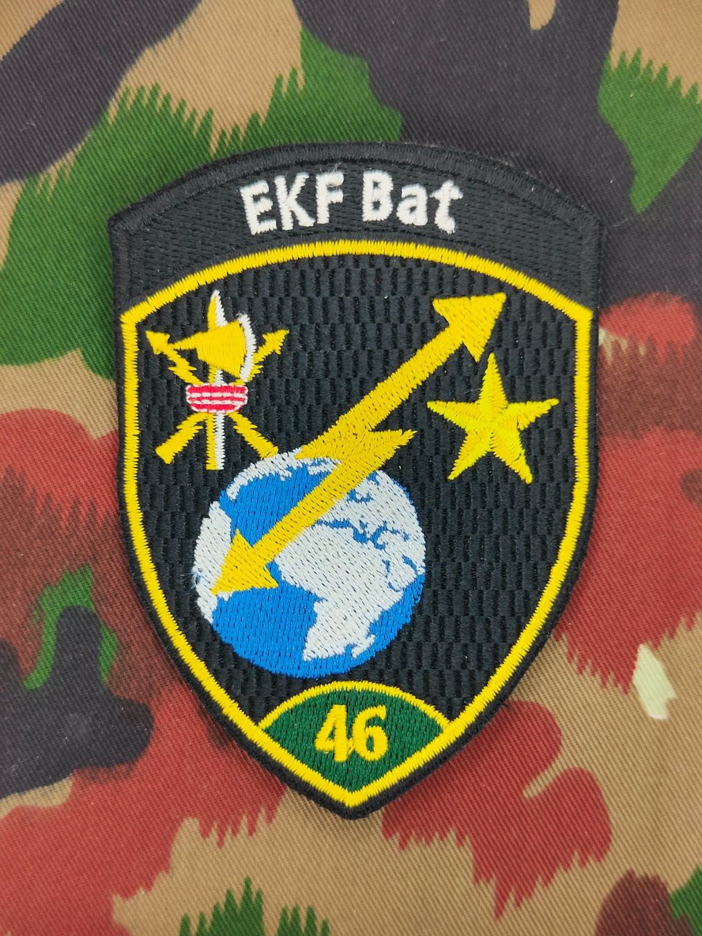Schweizer Armee Placchette & Badge: Verbandsabzeichen EKF Bat 46 Kp 1, Variante 1 – Usato da Bauma venduto da SwissMilitaria