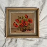 Vintage Ölgemälde «Mohnblumen» signiert Böhm
