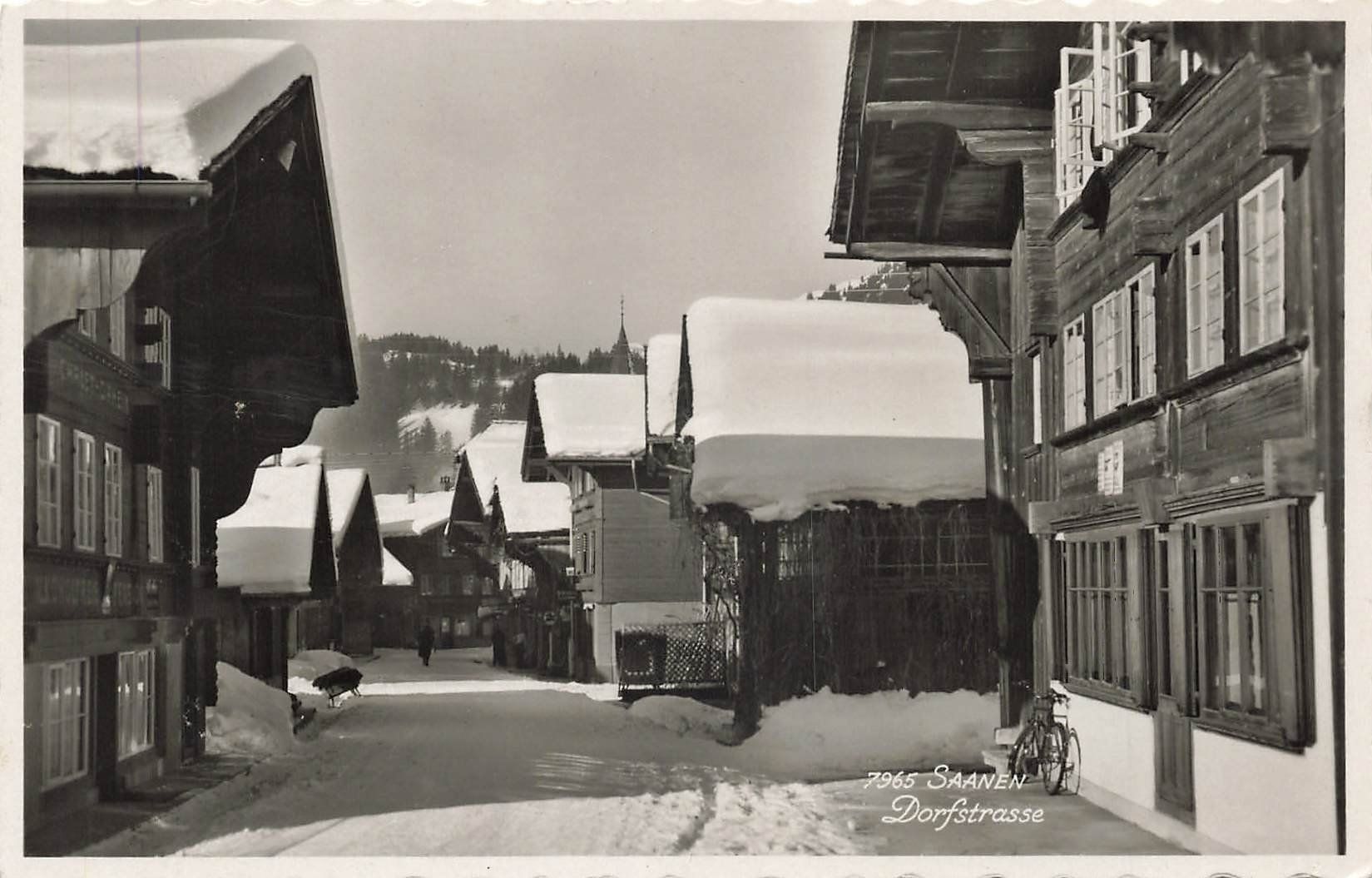 Ansichtskarten: Saanen Dorfstrasse Winter – Gebraucht aus Schwyz von Seffi56