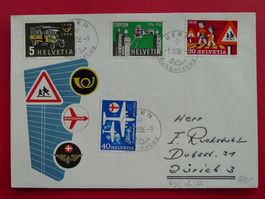 1956, Nr.324-327, FDC deutsch, BERN nach USTER; Kat: 65.-