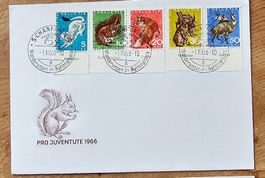 FDC PJ Satz mit Tabs mit Sst S-CHANF 1.XII.66