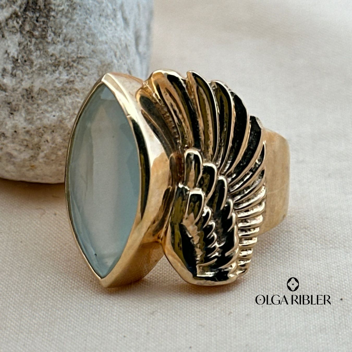 Olga Ribler Bagues: Statement Silber Ring 925 Grösse 54 mit Aquamarin – Neuf (Voir description) à Luzern par Schmuckoutlet 2