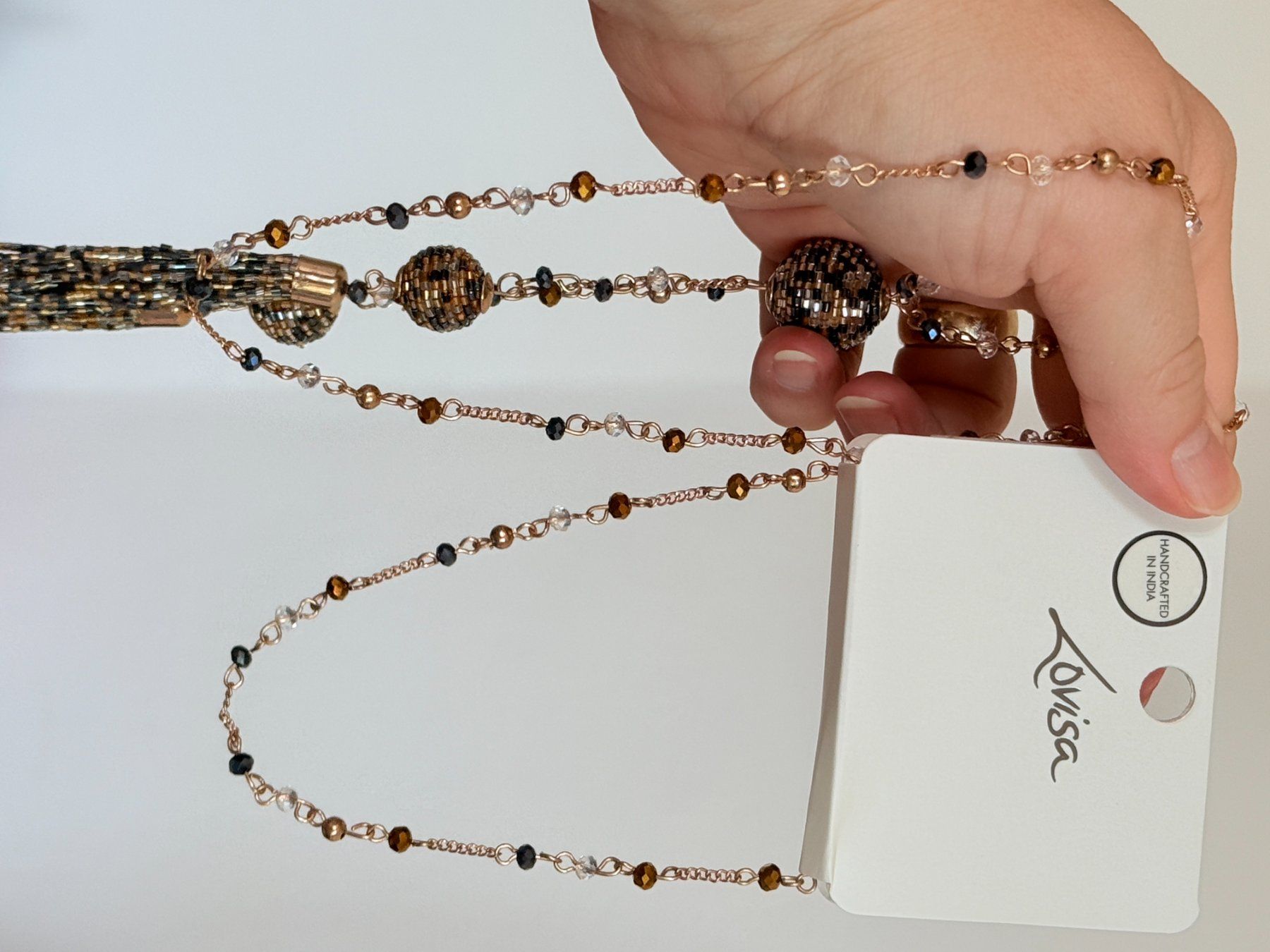 Catenine: Lovisa Collier fantaisie perles et pompon neuf – Nuovo e nell'imballaggio originale da Genève venduto da AGBERG 1