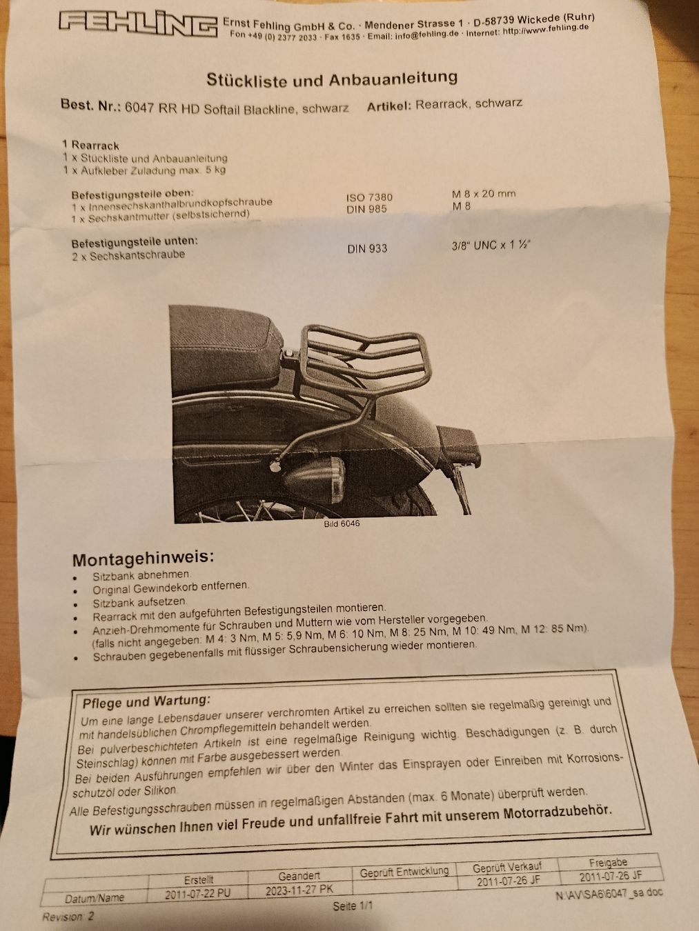 Harley-Davidson Alle Motorradersatzteile: Harley Davidson softail Gepäckträger  – Neu und originalverpackt aus Reinach BL von colcique 3