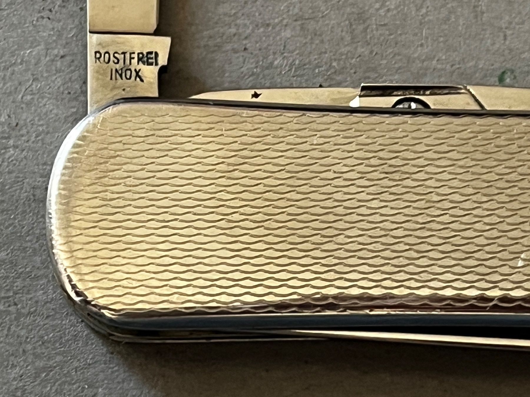 Solingen Coltelli tascabile: Sackmesser OMEGA Solingen 58 mm - mit Etui – Usato da Zürich venduto da FV.vintage 4