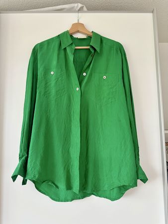 Vintage Seidenbluse grün