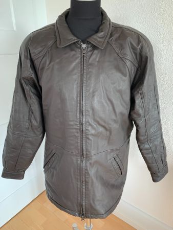 Cré Angelo Herren Leder Jacke, Gr. 50, Dunkelbraun, Vintage