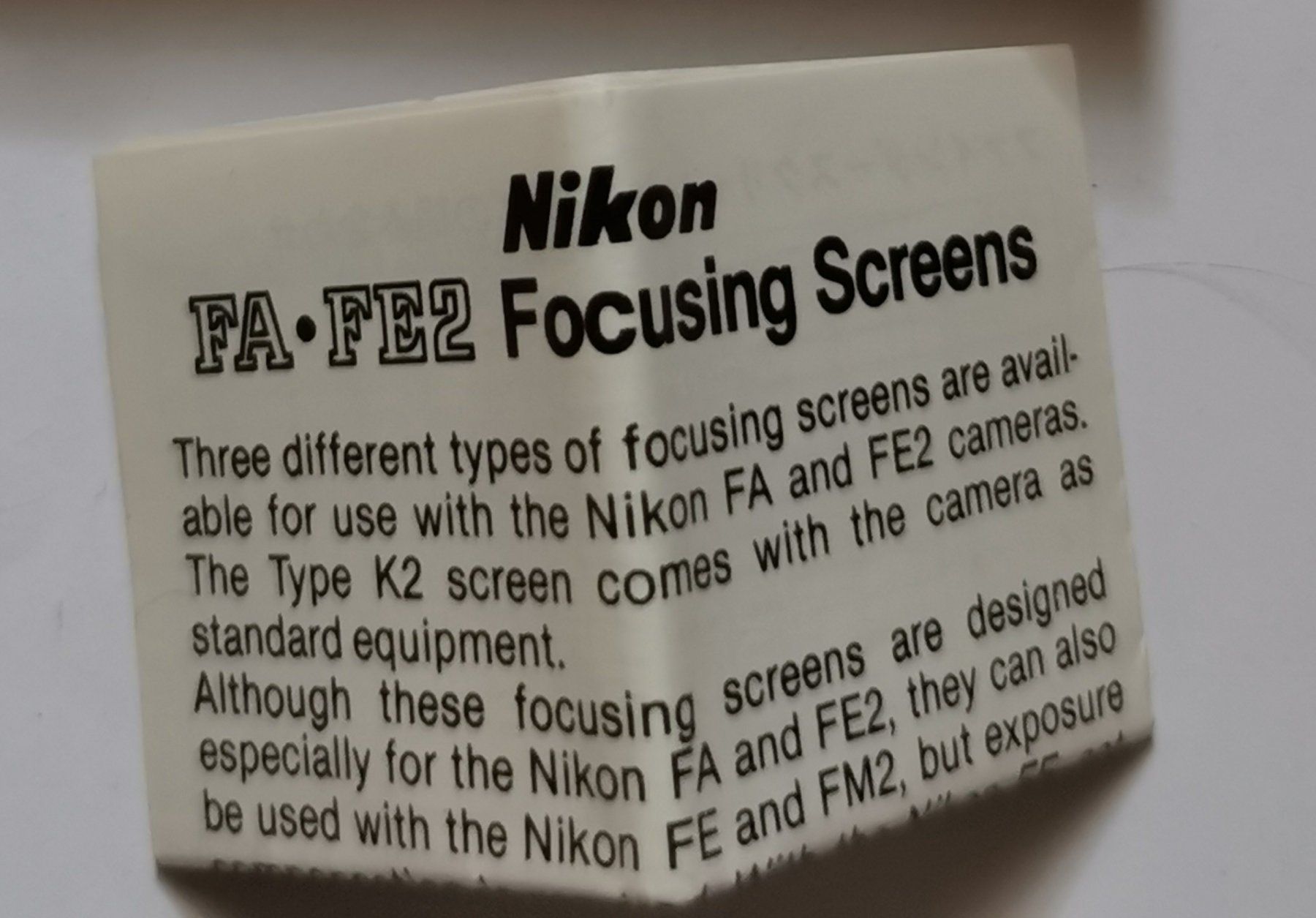 Nikon Objectifs: Nikon Einstellscheibe (focusing screen) FE2 Typ E2 – D'occasion à Birsfelden par dsc_f8gx 3