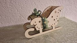 Kleiner Holz-Schlitten - Deko Weihnachten