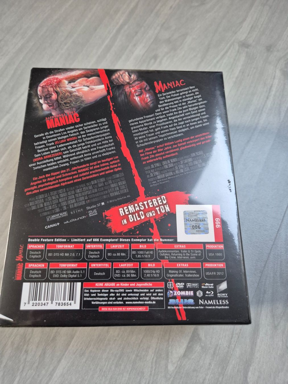 Tutti i DVDs: Maniac Double Feature Remastered Blu-ray Limited Edition – Nuovo e nell'imballaggio originale da Lostorf venduto da Mediabookfan 1