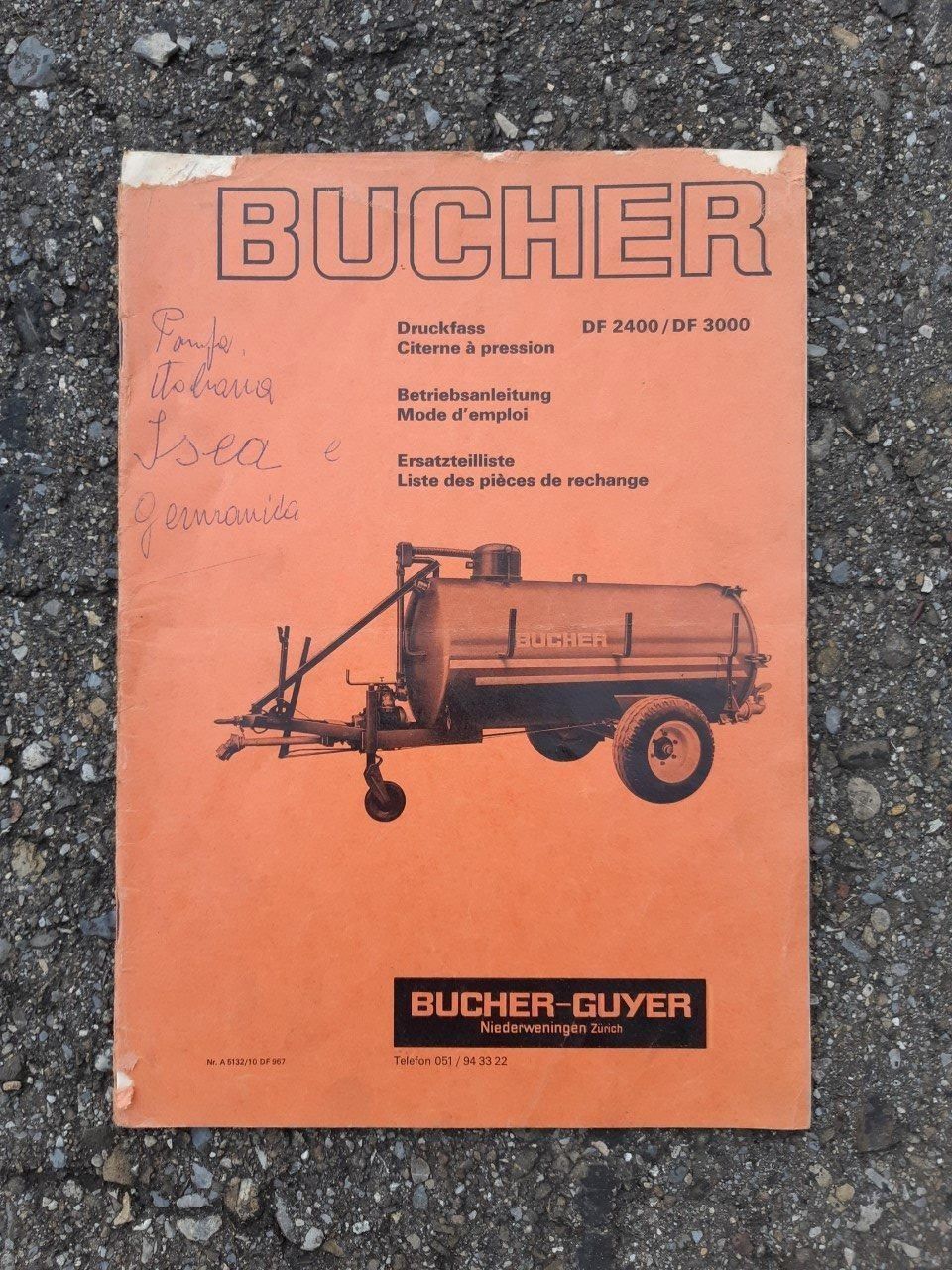 Trattori: Bucher Druckfass Anleitung DF2400/3000 – Usato da Dürnten venduto da Bachtel84