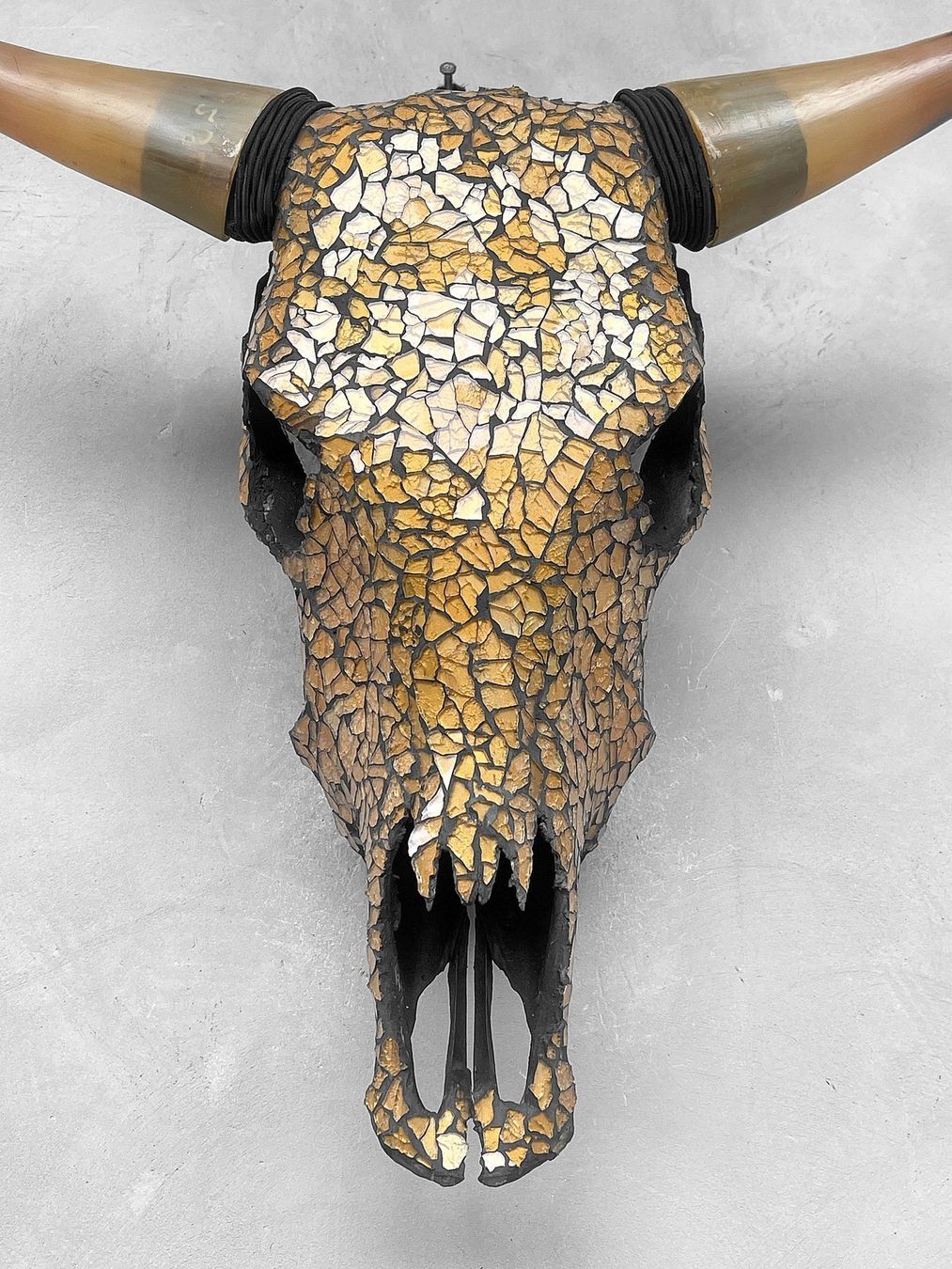 Sculture & Statue: Glasmosaik-Inlay - Schädel - Bos Taurus – Usato da Bruettisellen venduto da Collector_Store 3