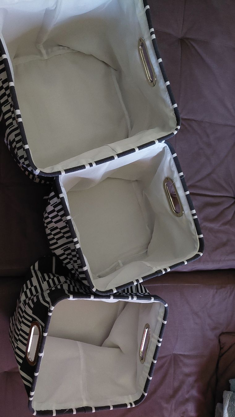 Casse di trasporto: 3er Set Stoffboxen mit Muster – Usato da Zürich venduto da Romstyle 5