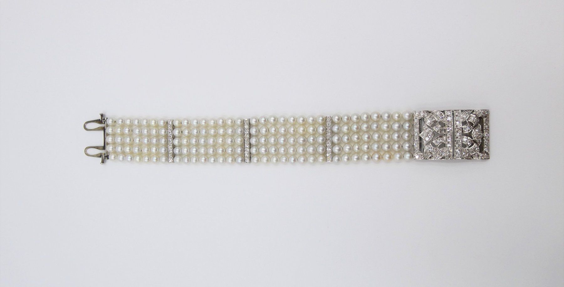 Bracciali & Braccialetti: ART DECO PERLENBRACELET MIT DIAMANTEN – Usato da Luzern venduto da EdiGem 2