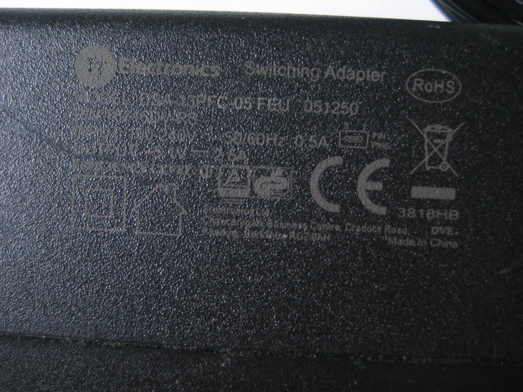 Caricabatterie: Netzteil TT Electronics DSA-13PFC-05 FEU 5.1V 2.5A Raspberry – Usato da Jona venduto da Downsmoger 2
