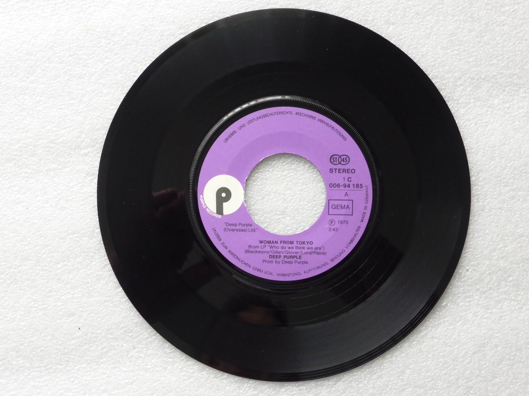 Dischi in vinile: Vinyl Single  DEEP PURPLE – Usato da Küssnacht am Rigi venduto da Mondkinder 1