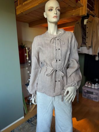 Schöne Leinen-Bluse, ZARA, gestreift Gr. S neuwertig!!