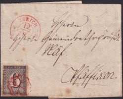 1846, 2W (ZÜRICH 6) wunderschöner Brief Zürich - Pfäffikon !