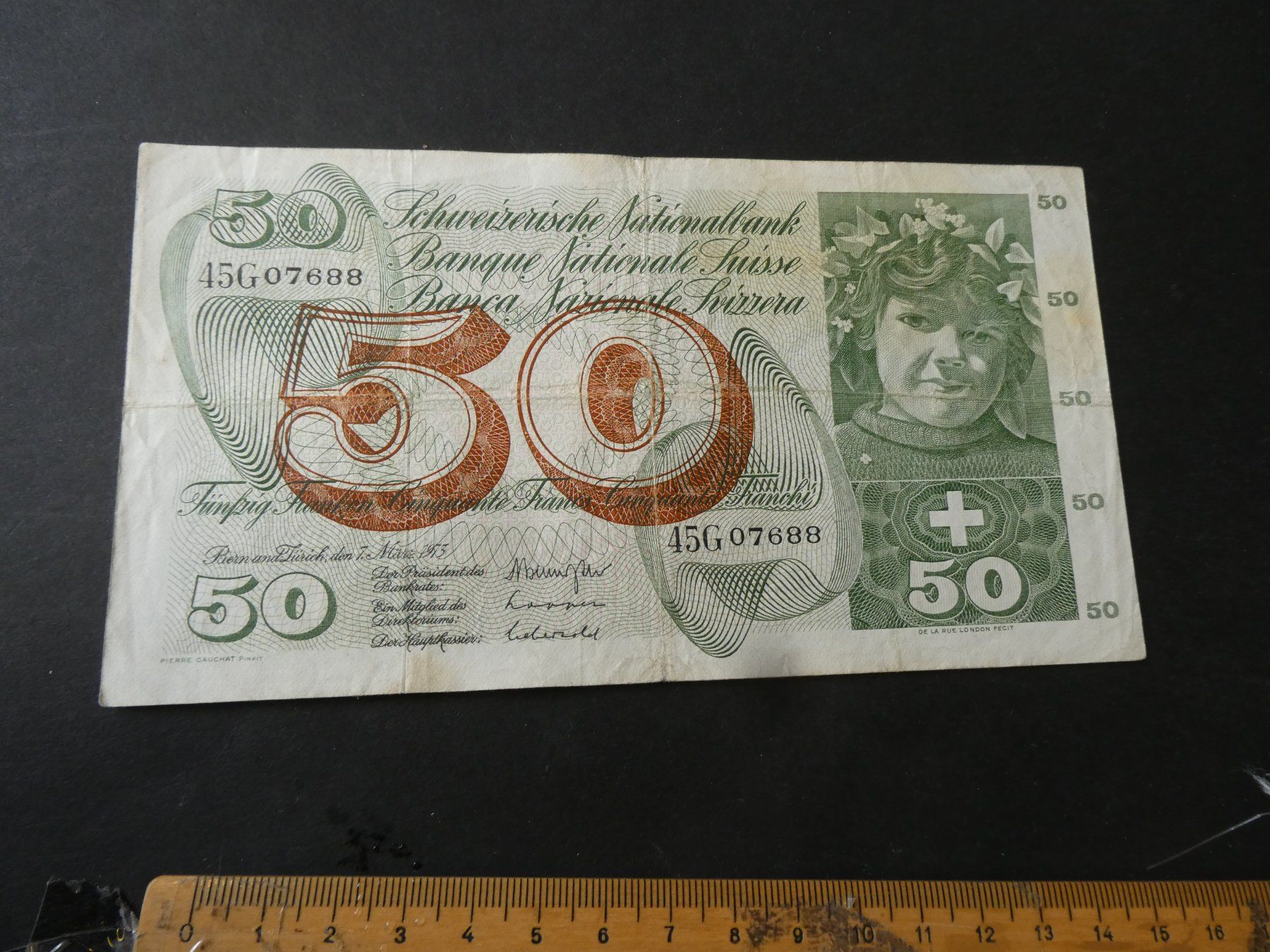 Banconote: Schweiz 1973, 50 Franken – Usato da Hinterforst venduto da Rohusri