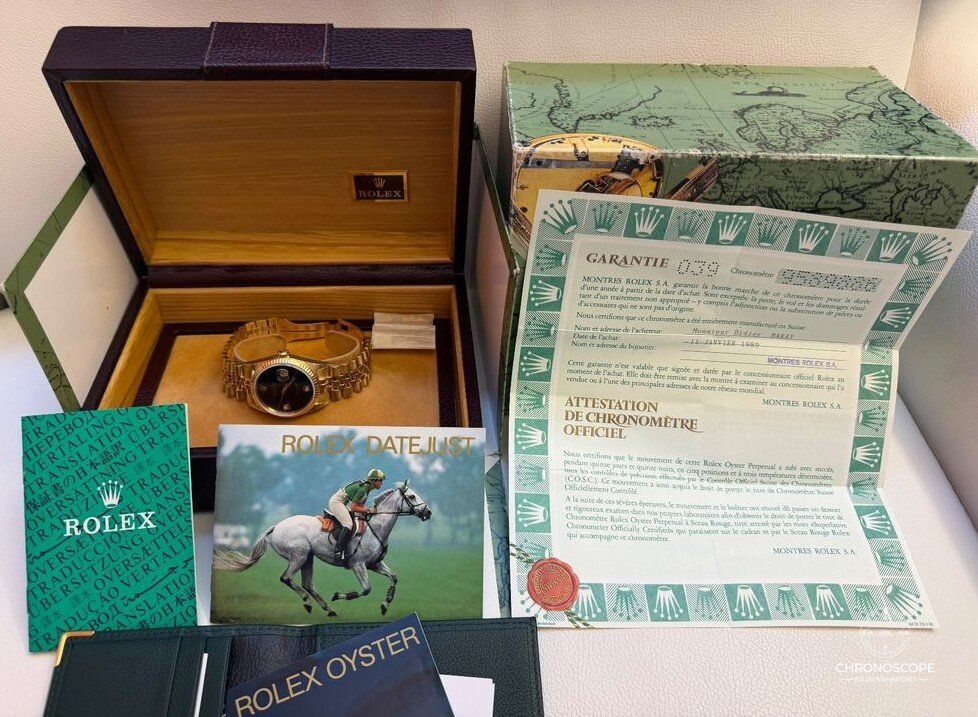 Rolex Orologi: Yellow Gold Rolex Datejust Reference 16238 Onyx Dial – Usato da Luzern venduto da ChronoScope6004 8