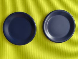 2 dunkelblaue Platzteller