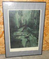 Lithografie abstrakte handsignierte handbemalte Lithografie