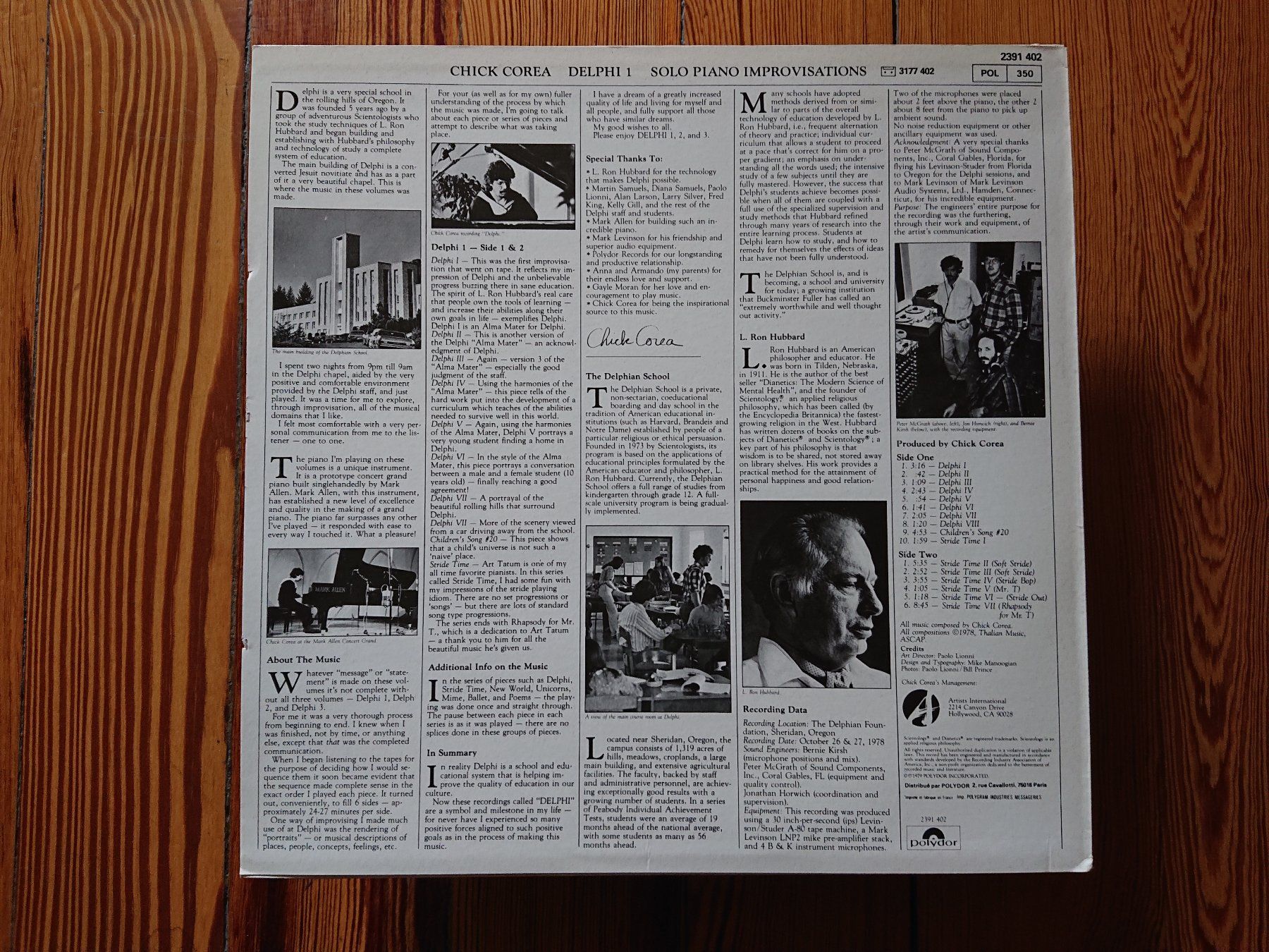 Schallplatten: CHICK COREA - Delphi 1 Solo Piano Improvisations (LP, 1979) – Gebraucht aus Genève von othhei 2