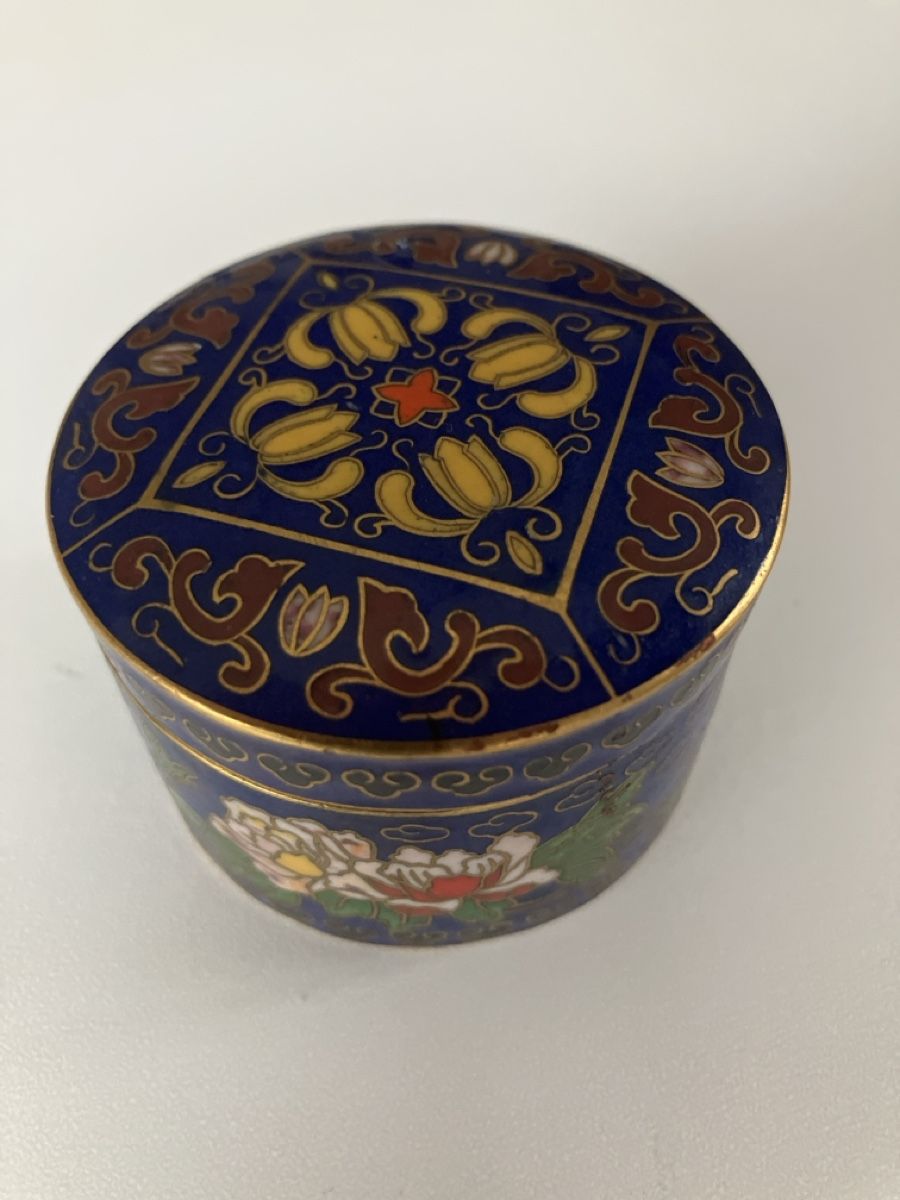 Dosen: Antike Cloisonné Dose mit Spiegel, Vintage Schmuckdose – Gebraucht aus Niederglatt ZH von nieser