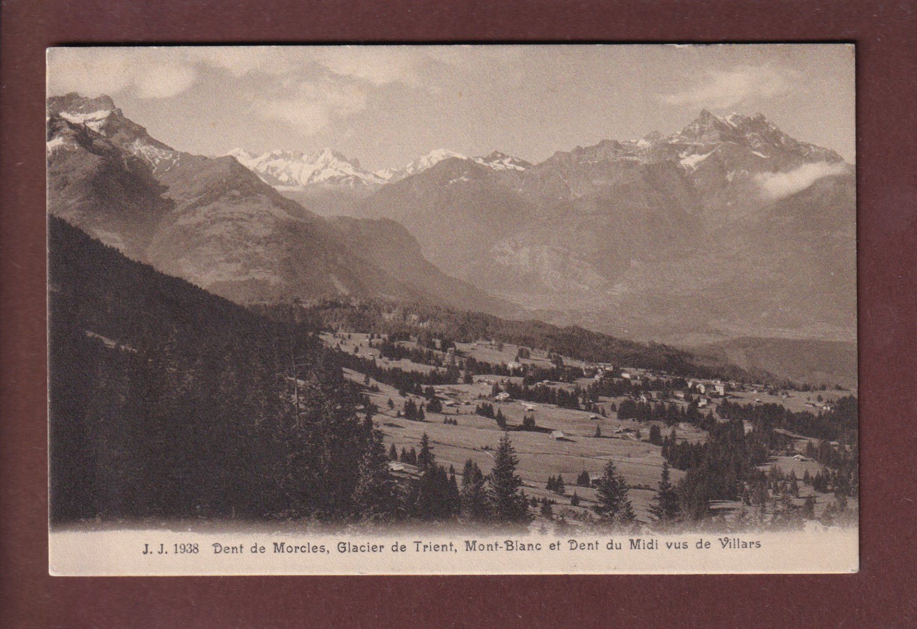 Cartoline postali: VILLARS - Dents du Midi - 1938 – Usato da Pully venduto da nicecards