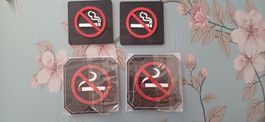 Panneau non fumeur(4pce)Notausgang/Glas&Flasche Untersetzer!