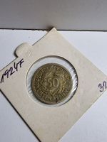 Alte Münze Deutschland 50 Pfennig 1924 F Getreidestock