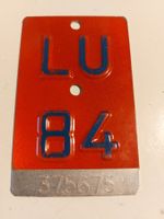 Velonummer LU 84 plaque Velo